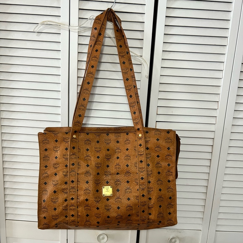 MCM Cognac Monogram Tote